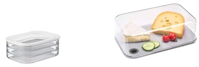 Mepal - Modula boîte à charcuterie 3 étages – Blanc – boîte de rangement frigo pour charcuterie & Cloche à Fromage Modula Modula – Blanc – capacité 2800 ml – boîte de conservation spéciale