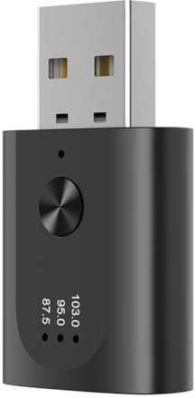Comphic Adaptador USB Bluetooth 5.3 Receptor de Audio Inalámbrico Transmisor Bluetooth con Micrófono Llamada Manos para Coche con Radio FM