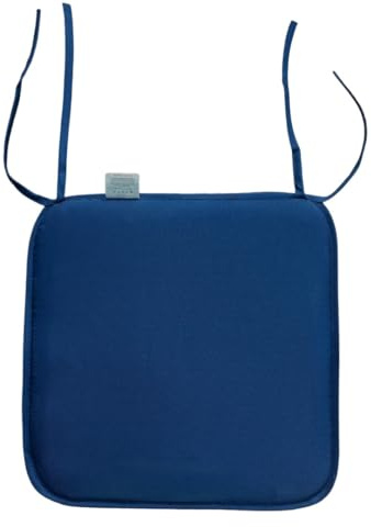 Set of 4 Waterproof Seat Pads Super Soft Removable Seat Pads For Dining Chair Garden Kitchen Office Chairs Cushion With Tie On Indoor/Outdoor Comfortable Washable Square Seat Chair Pads (Navy)