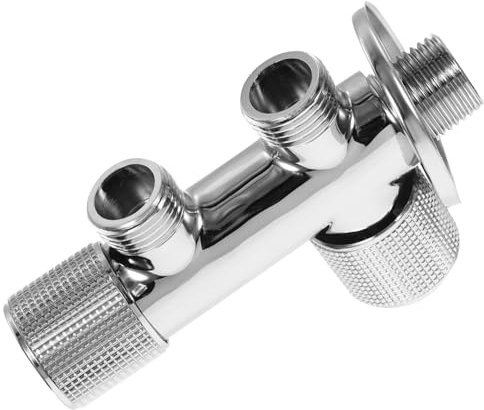 WOONEKY Wege-wasserhahn Mit Absperrventil Wasserumsteller Für Waschbecken Waschmaschine Toilette -anschluss Galvanisiert Spiegelglatt Langlebig Und Praktisch