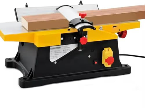 Pialla da banco, pialla da banco multifunzionale da 6 pollici, pialla da tavolo elettrica da 1800 W, pialla per lavorazione del legno da 12000 giri/min, profondità di taglio regolabile da 0 a 3 mm