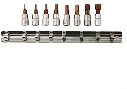 Zilimontt 8 Pieces Hex Bit Socket Set 1/4 inch Drive, Allen-Key Socket Set Metric 2mm - 10mm Alloy Steel Bit Socket Wrench Kit, for Factory Repair