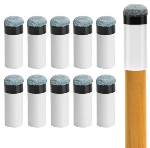 SGERUFZ 10 Stück Billard Queue Spitzen Ersatz Schraub Tipps mit Pool Queue Zwinge Billard Queue Zubehör Set für Billardstöcke Snooker Pool Queues (12mm) (Grau)