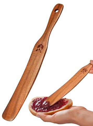 Dough Scraper - Multifunctional Narrow Jar Scraper - Wooden Kitchen Spatula Spoon Tool, Household Mixing Spoon. This dough scraper with curved edges is perfect for the user