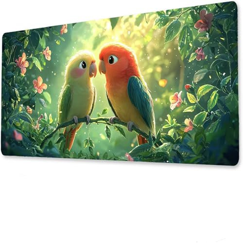 Oiseau Mouse Pad Mat, Tapis de Souris Gaming XXL 1600x800x4mm, sous-Main Bureau Gamer, Tapis Table Joueur sans Couture Extra Large, Base antidérapante, Clavier Preuve de l'eauanimal K-0