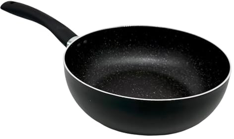 PLUS HOME Sartén Honda Piedra para Inducción Base Reforzada 20-32 cm Alta Resistencia Ideal para Cocinas Intensivas Apta para cocina de inducción, gas y eléctrica