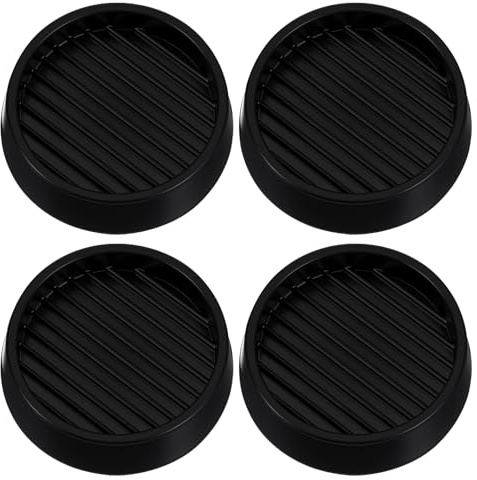 Wanmu 4 Pcs Rubber Caster Cups, 2.4x2.4 Round Non Slip Furniture Pads, Anti-Sliding Hardwoods Floor Protector, Anti-Slip Desk Gripper Coasters for Bed, Chair, Couch Stoppers(Black)