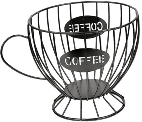 VALICLUD Cesto Porta Cialde Caffè in Ferro Contenitore Per Caffè Cestino Portaoggetti Organizer Per Piano Di Lavoro Comodo Per Conservare Snack e Frutta