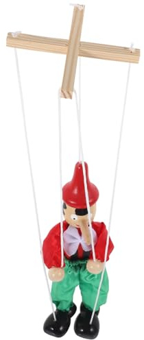QUMIIRITY Handgefertigte Holzmarionette Spielzeug mit Zugfaden für Interaktives Puppenspiel Theateraufführungen Fördert Kreativität und Schauspielerische Fähigkeiten Perfektes Sammlerstück