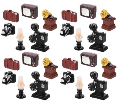 MAGICLULU 30pièces Mobilier Miniature Gramophone Vintage Appareils Électroménagers Miniatures Décoration Artistique pour Maison de Poupée