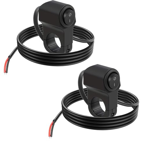 2 Stück Motorrad Lenkerschalter 12V-24V ATV Lenker Lichtschalter Spritzwasserfest Motorrad Scheinwerfer Schalter, Lenkerschalter für Scheinwerfer und Nebelscheinwerfer