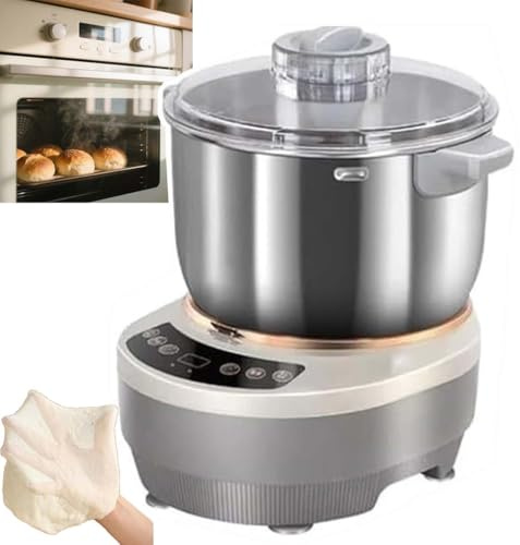 Pétrin électrique professionnel 5L/7L, bol en acier inoxydable 304, moteur 200W, contrôle intelligent pétrissage et fermentation, idéal pour pain, pizza, pâte fraîche maison(5L)