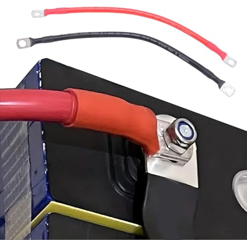 Vikye Cavi Batteria 6AWG, Cavo Batteria Positivo e Negativo 18 Pollici con Capicorda in Rame Stagnato 0,31 Pollici per Auto Marine RV Solari