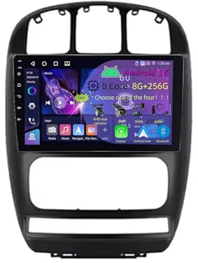 9 Pulgadas Doble DIN Android 15 Radio de Coche para Chrysler Voyager Town Land RS 2000-2012 con CarPlay Cámara de Respaldo Controles del Volante Bluetooth GPS Navi Enlace al Espejo(C1 2+32G)