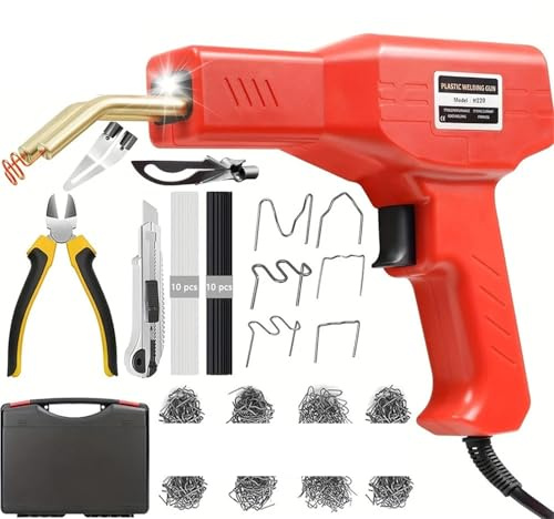 Saldatrice per plastica cucitrice calda 200-220W Graffette a caldo, saldatrice per plastica 3 in 1 Pistola per saldatura Riparazione paraurti auto Fissaggio superfici in plastica(220W Style 2)