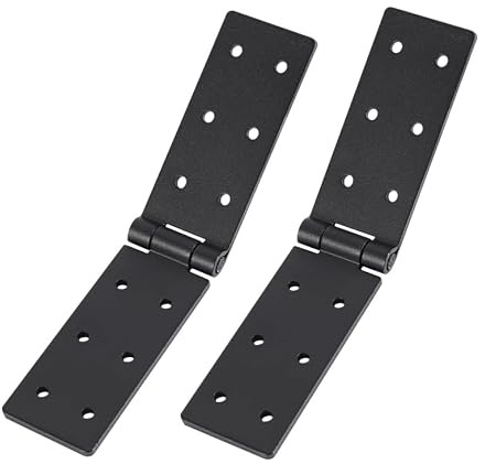 Cerniera per porta, 2 pezzi, collegamento per cerniere, pieghevoli | per mobili, in metallo, nero, per porte in legno, da giardino, mobili