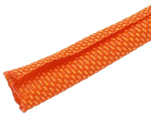 sourcing map Braided Wire Loom, 66ft(20 m) - 1/8(3mm) Wire Split Braided Cable Management Sleeve Automotive Woven Mesh Split Loom Tubing for Multi-Cable Management, Orange