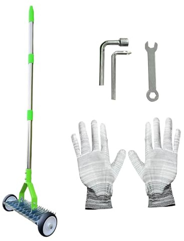 Rastrillo Desbrozador | Equipo Manual Resistente - Rastrillo de Jardín Desbrozadora para Césped | para Hojas, Restos de Jardín, Patio, Huerta, Uso Agrícola y Doméstico