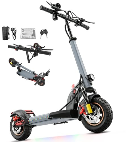 800W Trottinette Électrique Adulte 10 Tout Terrain Trotinette Electrique Pliable Autonomie 30-40KM Escooter Double Suspension Double Frein