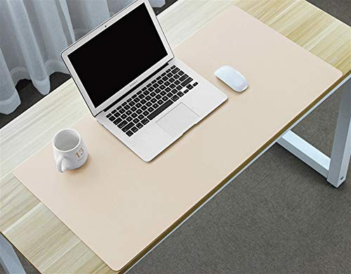 Insun Multifunktionales Office Mauspad Ultradünnes Matte Zweiseitig Nutzbar Wasserdichte Schreibtischunterlage aus PU Leder für Büro und Zuhause Beige 60x45cm