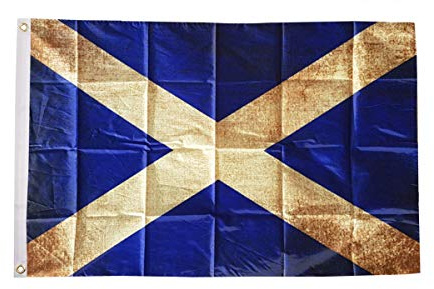 AZ FLAG Bandiera Scozia Vintage 150x90 cm Poliestere 100D 2 Occhielli | Uso interno ed esterno bandiera decorativa scozzese doppie cuciture e bordi rinforzati con occhielli metallici