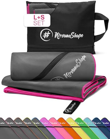 NirvanaShape Mikrofiberhandduk | Absorberande, Lätt, Snabbtorkande | Badhanddukar, Resehanddukar, Sporthanddukar | Idealisk för Resor, Fitness, Yoga, Bastu