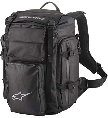 Alpinestars Rover Multi Backpack, Motorradrucksäcke für Herren und Damen, Motorradzubehör, Reiserucksäcke, Motorrad Rucksack, Handgepäck, Touring, Wasserdicht, Wanderrucksack Outdoor, 32.4 L, Schwarz