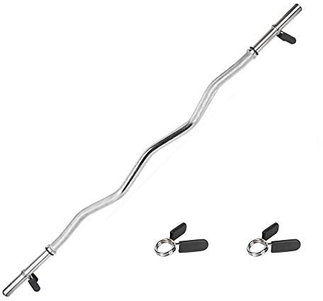 Curlstange Langhantelstange Curlhantel SZ Stange Hantelstange mit Federklammern Länge 120cm/150cm| Ø 25mm Tragkraft max 120kg,1.2m