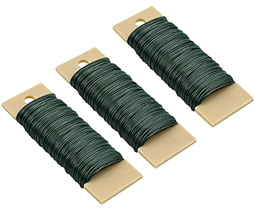 JIHUOO 114 Hof Grün Wickeldraht Blumenwickeldraht Basteldraht Draht Metalldraht Blumendraht Bindedraht Biegedraht Pflanzendraht Dekodraht