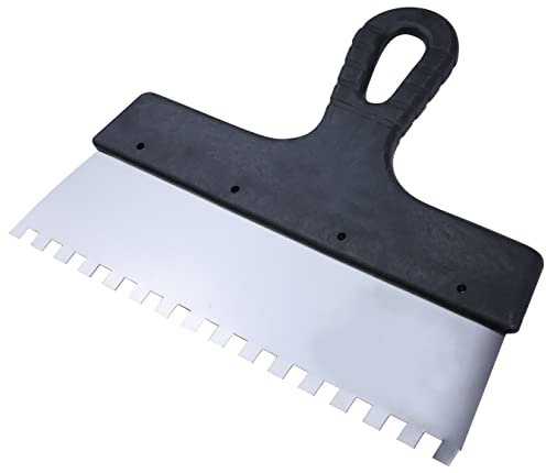 AERZETIX - C55075 - Zahnspachtel kleberspachtel 250x8 mm - spachtelmasse steingut fliesenfuge mauerwerk beschichtung putz - kunststoffgriff und klinge aus edelstahl