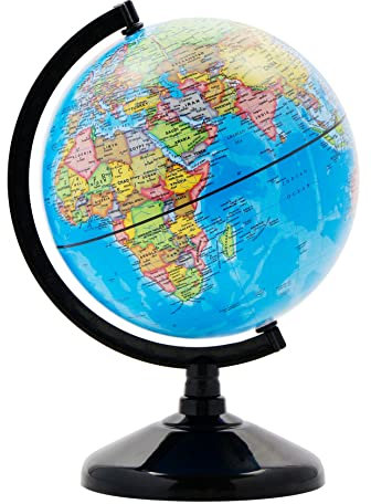 Exerz 14cm Schülerglobus - Englische Karte - Globus Bildung Drehbarer - Pädagogische/Geografische - Lehrmaterial Globen Politische Karte - Durchmesser 14cm