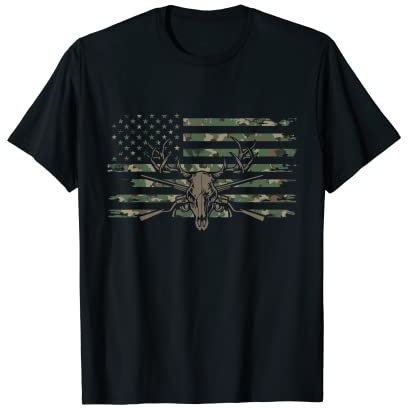 Amerikanische Flagge Camouflage Jagdbekleidung – Jäger Jagd T-Shirt