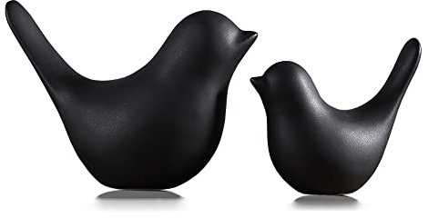 FANTESTICRYAN Kleine Tierstatuen, Moderne Wohndeko, Dekofiguren für Wohnzimmer, Schlafzimmer, Schreibtisch, Schränke, Schwarz