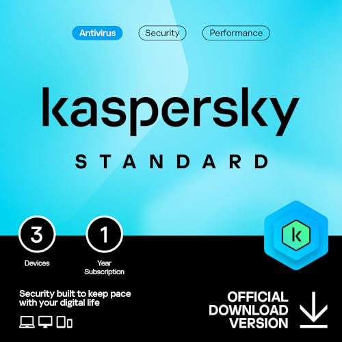 Kaspersky Standard Anti-Virus 2026 | 3 Devices | 1 Year | Advanced Security | Online Banking Protection | Performance Optimization | PC/Mac/Mobile | UK Online Code