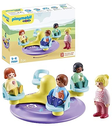 PLAYMOBIL 1.2.3: 71324 Zahlenkarussell, Lernspielzeug und erstes Zählen für Kleinkinder, Spielzeug für Kinder ab 12 Monaten