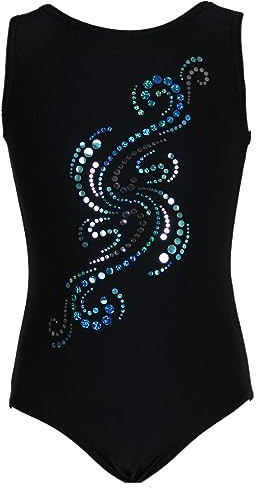 GymStern Mädchen Gymnastikanzug mit Glitzerplättchen – Kurzarm Turnanzug aus Samt oder LYCRA®-Fasern mit Rundhalsausschnitt – Made in Germany