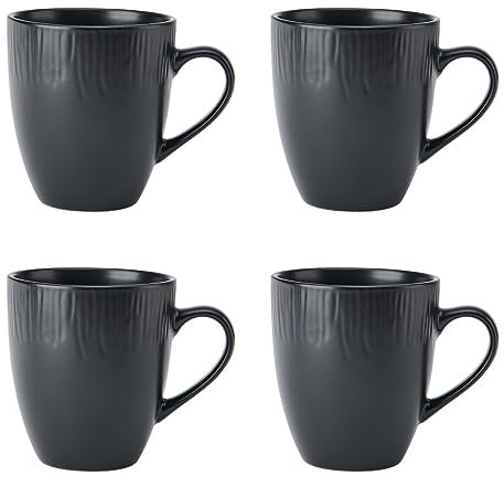 MIKASA Jardin Midnight 4pc Stoneware Mug Set, 420ml, Gift Boxed