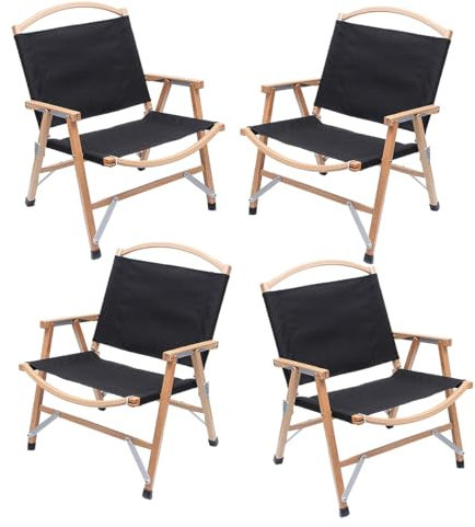Gartenstuhl Klappbar Holz Klappstühle Outdoor Mit Armlehnen, Terrassenstühle Modern Balkonstühle Campingstuhl Moderne Stapelbar Esszimmer Stuhl Für Veranda, Hinterhof ( Color : /Black B , Size : Set o