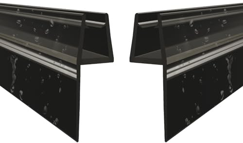 WITEN&NOCK Lot de 2 joints de douche 90 cm noir avec joint d'étanchéité extra long pour porte de douche, épaisseur de verre 8 à 10 mm