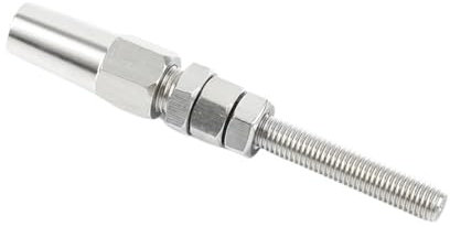 Drahtseilklemme 6PCS 3/4/5mm Draht Seil 1/8'' 3/16'' T316 Swageless Gewinde Stud End Fitting for kabel Geländer Schnelle Installation Marine Grade Seilklemme(Größe:For 4mm wire)