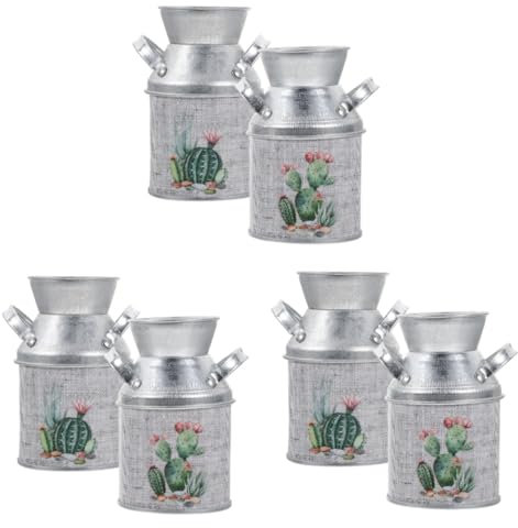 HOLIDYOYO 6pezzi Vintage Per Secchi Mini Vasi Decorativi Per Composizioni Floreali e Decorazioni Per La Casa e