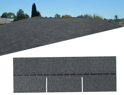 INMOZATA 18pcs Asphalt Roof Shingles, 2.61sqm Self-Adhesive Roofing Felt Shingles Tiles for Roof Sheds, Weather Resistant Waterproof Roofing Tiles(Ink Grey)