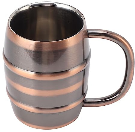 Beer Mug, Tankard Mug Double Layer Insulation Stainless Steel Double Layer Insulation Stainless Steel Mug for Home, Outdoors (Retro Copper Color)