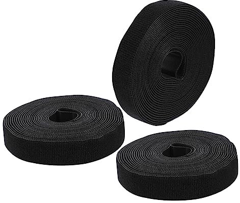 OSALADI 3rolls Cable Straps Hook Loop Cable Ties Cord Anchors Adhesive Organiser Ties for Home Office