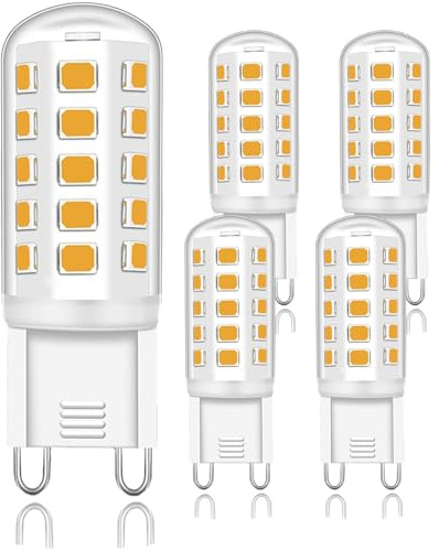 Cinsenten G9 LED Leuchtmittel Warmweiß 2700K, 4W LED Lampen entspricht 25W 40W Halogenlampe, G9 Glühbirne 460 Lumen, Kein Flackern, Nicht Dimmbar, Enegiesparende Kleine Birne, 5er Pack