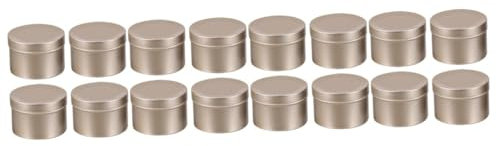 Lurrose 16stücke Aluminiumlegierung Kerzenbehälter Leere Kerzengläser Für Aromatherapie Hochzeitsdekoration Und Für Kerzenherstellung Und Aufbewahrung Von Gewürzen Und Lotionen