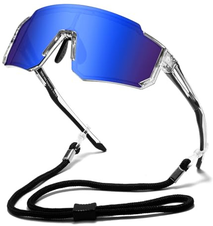 DUCO Lunette de Soleil Enfant Polarisées Sport 8-16 Ans | Verres Polarisés Anti-Éblouissement, Monture Légère, Protection UV400, Unisexe, pour Cyclisme, Course à Pied, Baseball