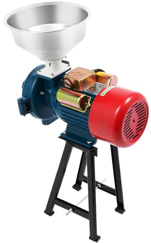 Electric Grain Mill Grinder 220V 2200W Commercial Wet Dry Corn Grinder Heavy Duty Feed Flour Mill Dry Grinding Machine for Cereals Corn Grain Wheat with Funnel