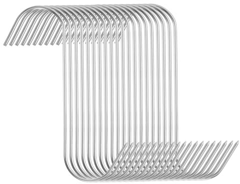 sourcing map 20 ganchos para carne de 5.9 pulgadas, 3 mm, de acero inoxidable, gancho para ahumar, para procesamiento de carne, ganchos para ahumar, asar, carne de res, costilla, barbacoa