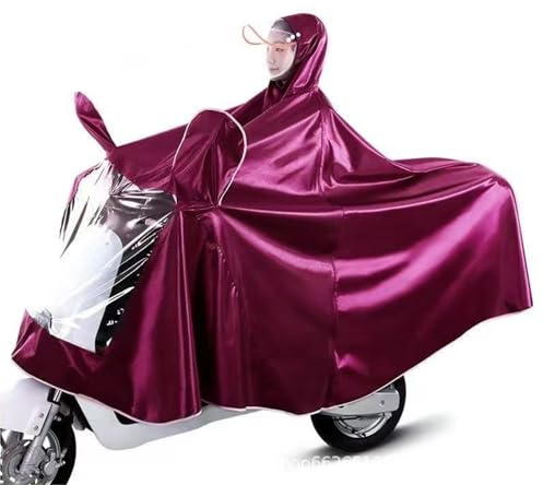 ACEFCXAUSVC Rain Poncho，Rain Cape Adult Waterproof， Oxford Hooded Rain Poncho for Bike, Ebike, Motorcycle, Mobility Scooter Unisex Windproof Rain Cape(Red,4X-Large)